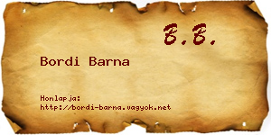 Bordi Barna névjegykártya